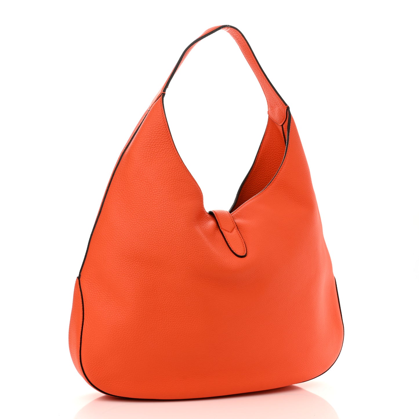 Soft Grained Calfskin Large Jackie Hobo Orange