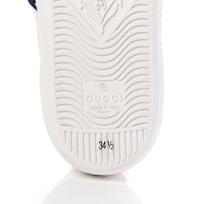 Gucci Calfskin Ayers Web Blind for Love Embroidered Womens Ace Sneakers 34.5 White 7 of 12