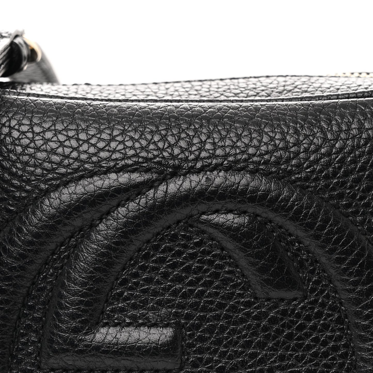 Pebbled Calfskin Small Soho Disco Bag Black