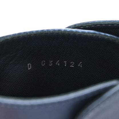 Chanel Calfskin Suede Cap Toe CC Short Boots 40 Navy Black 9 of 9
