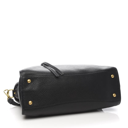 Prada Vitello Daino Shopping Satchel Black 4 of 9