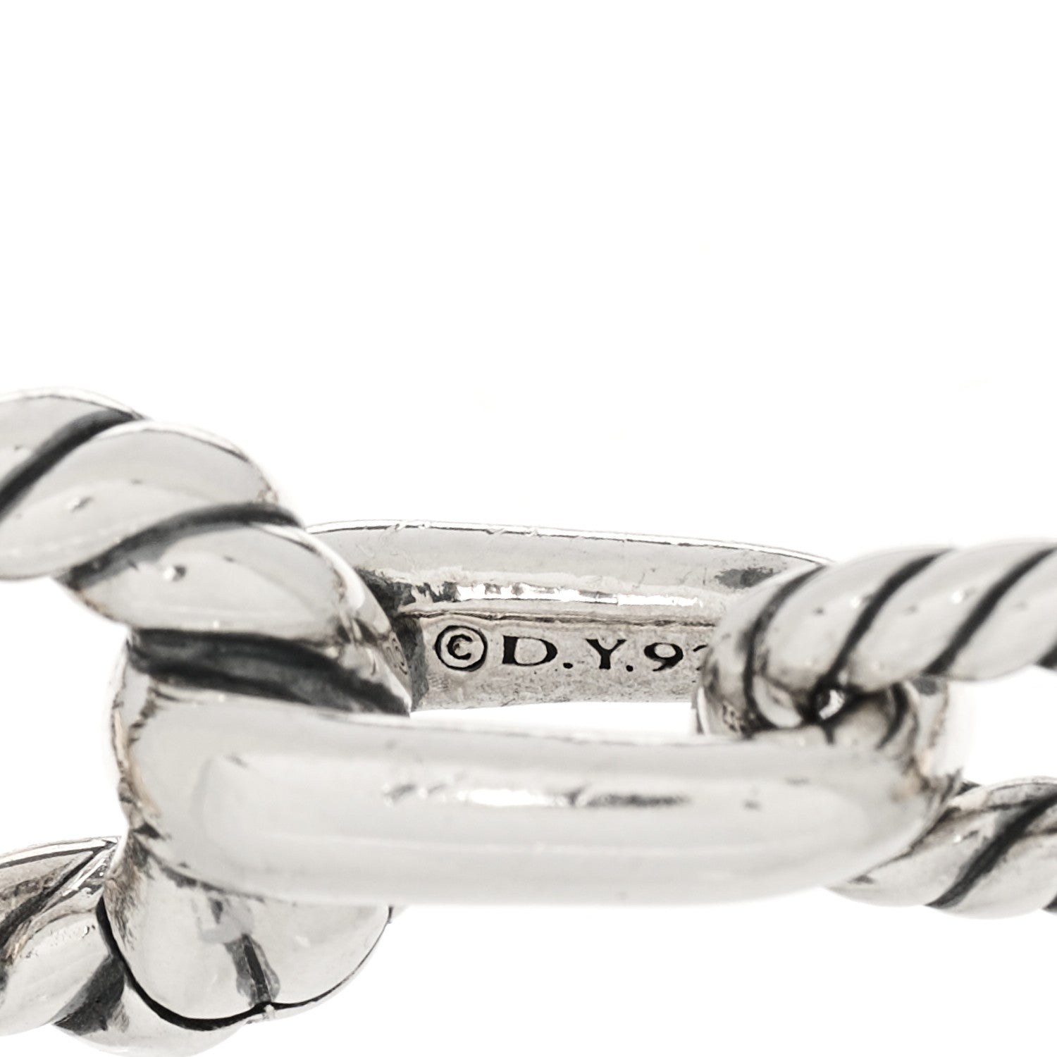 David Yurman Sterling Silver 18K Yellow Gold 5.5mm DY Madison Link Chain Bracelet 4 of 6