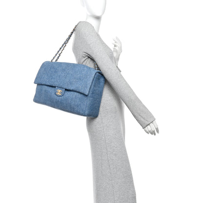 Chanel Denim Souplissimo Maxi Flap Blue 2 of 11