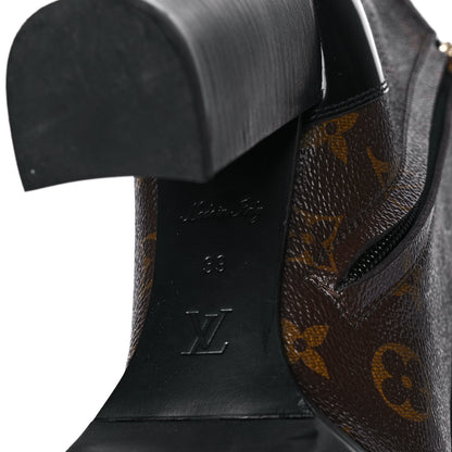 Louis Vuitton Patent Calfskin Monogram Star Trail Ankle Boots 39 Black 6 of 8