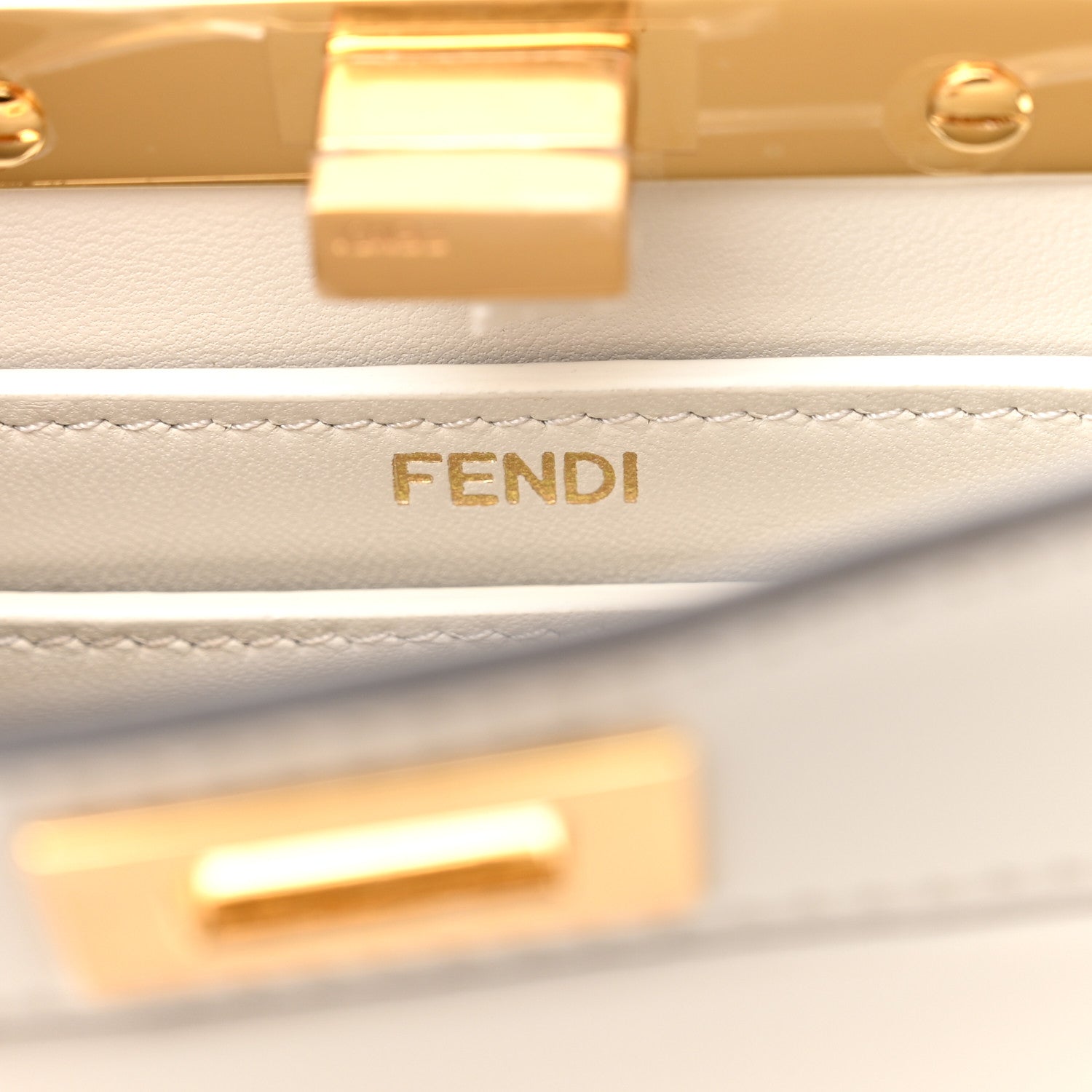 Fendi Shiny Nappa Petite Peekaboo I SEE U Satchel White 7 of 11