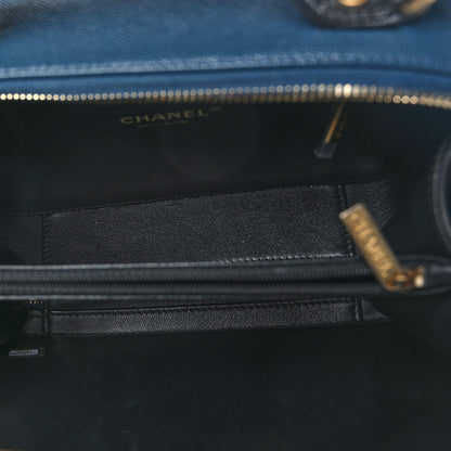 Chanel Caviar Quilted Medium CC Filigree Vanity Case Navy Black 5 of 9