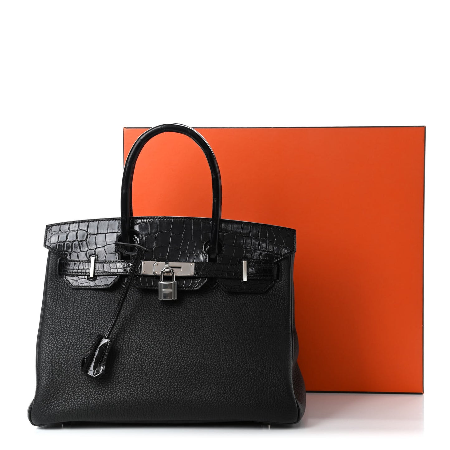 Togo Shiny Niloticus Crocodile Birkin Touch 30 Black