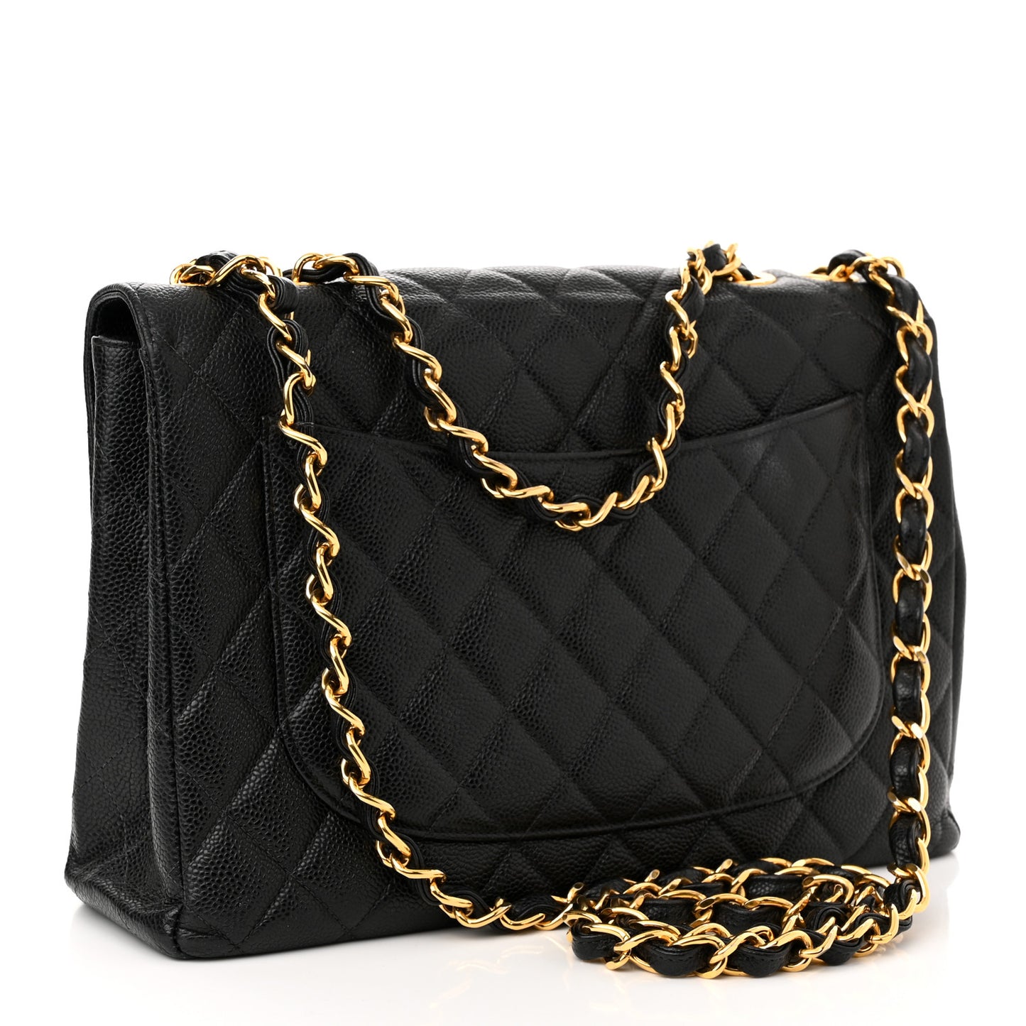 Caviar Quilted Jumbo Single Flap Black