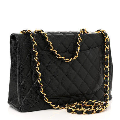 Chanel Caviar Quilted Jumbo Single Flap Black 3 of 11