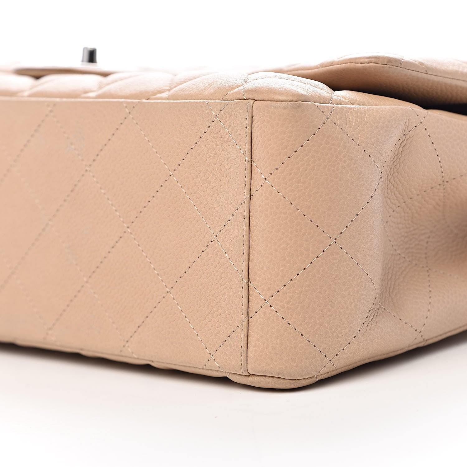 Chanel Caviar Quilted Maxi Double Flap Beige 10 of 11