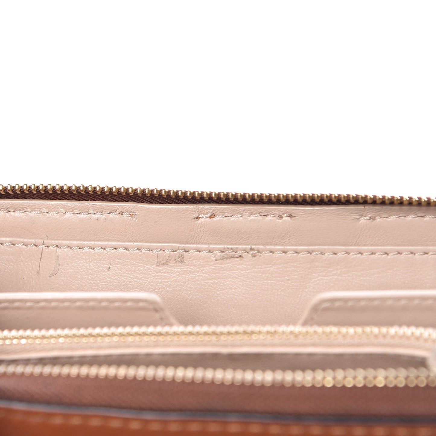 Grained Calfskin Marcie Long Zip Around Wallet Tan