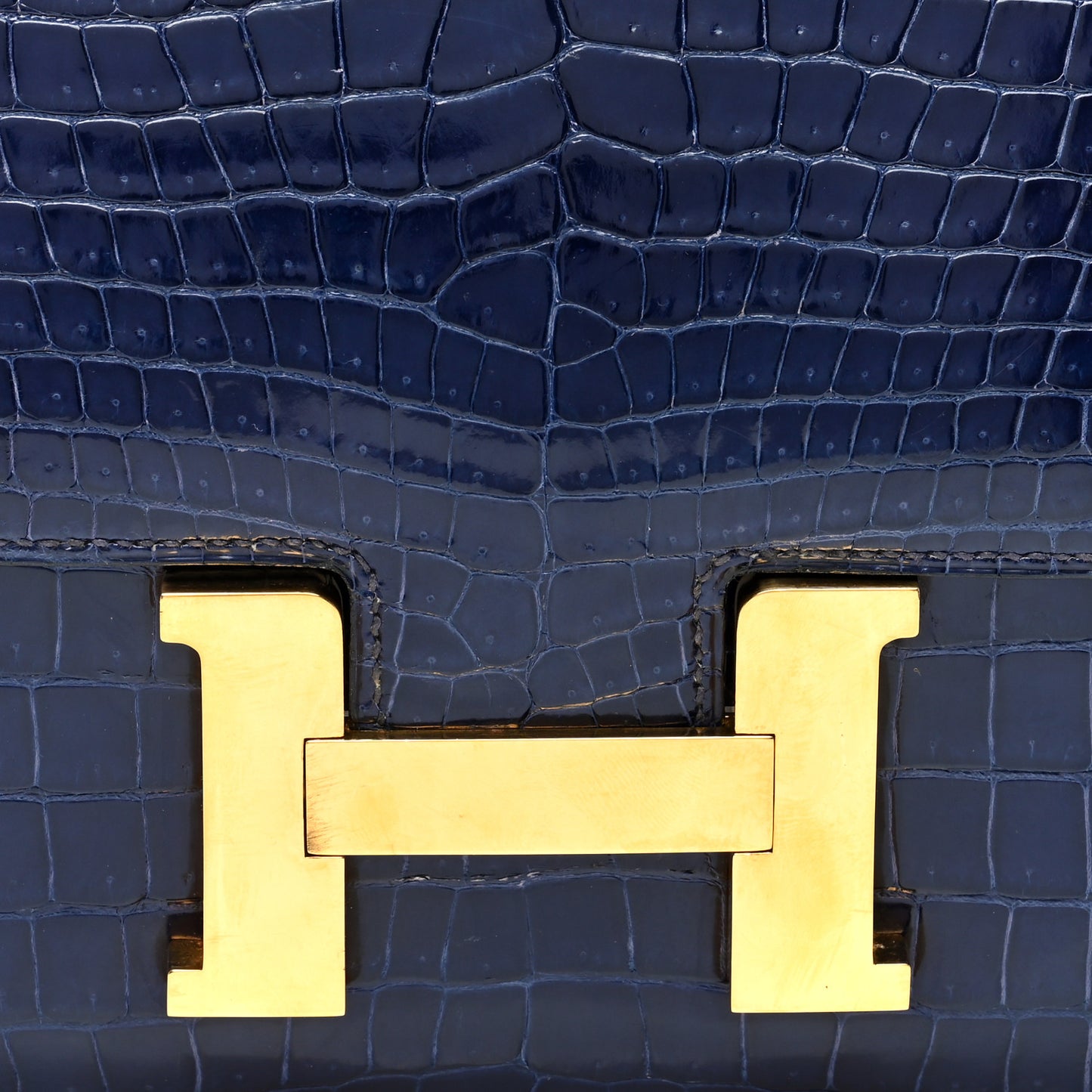 Shiny Porosus Crocodile Constance 23 Bleu Saphir