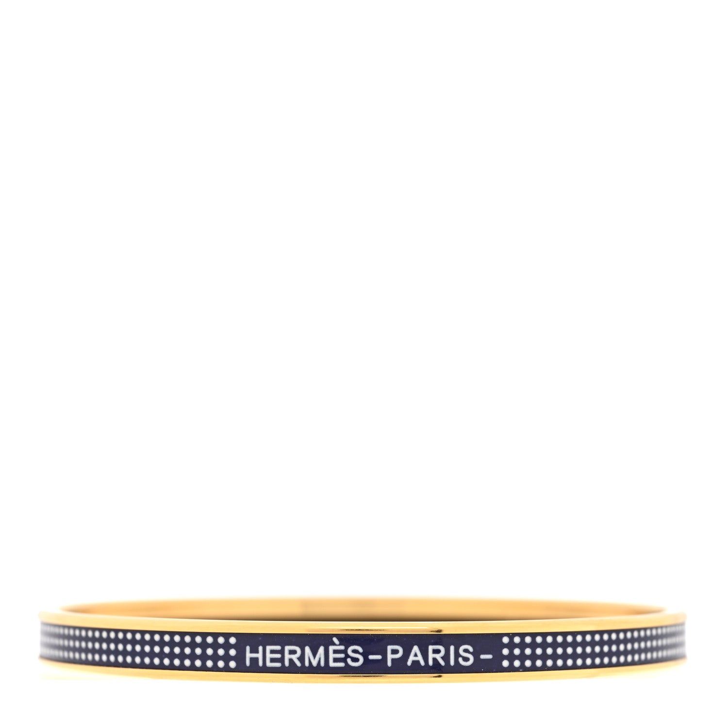 Hermes Enamel Printed Extra Narrow Dot Pop Bracelet 65 Beige Blue 1 of 5