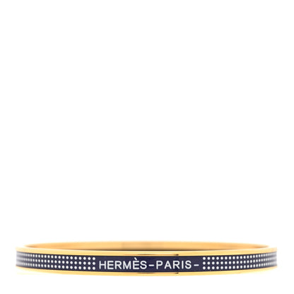 Hermes Enamel Printed Extra Narrow Dot Pop Bracelet 65 Beige Blue 1 of 5