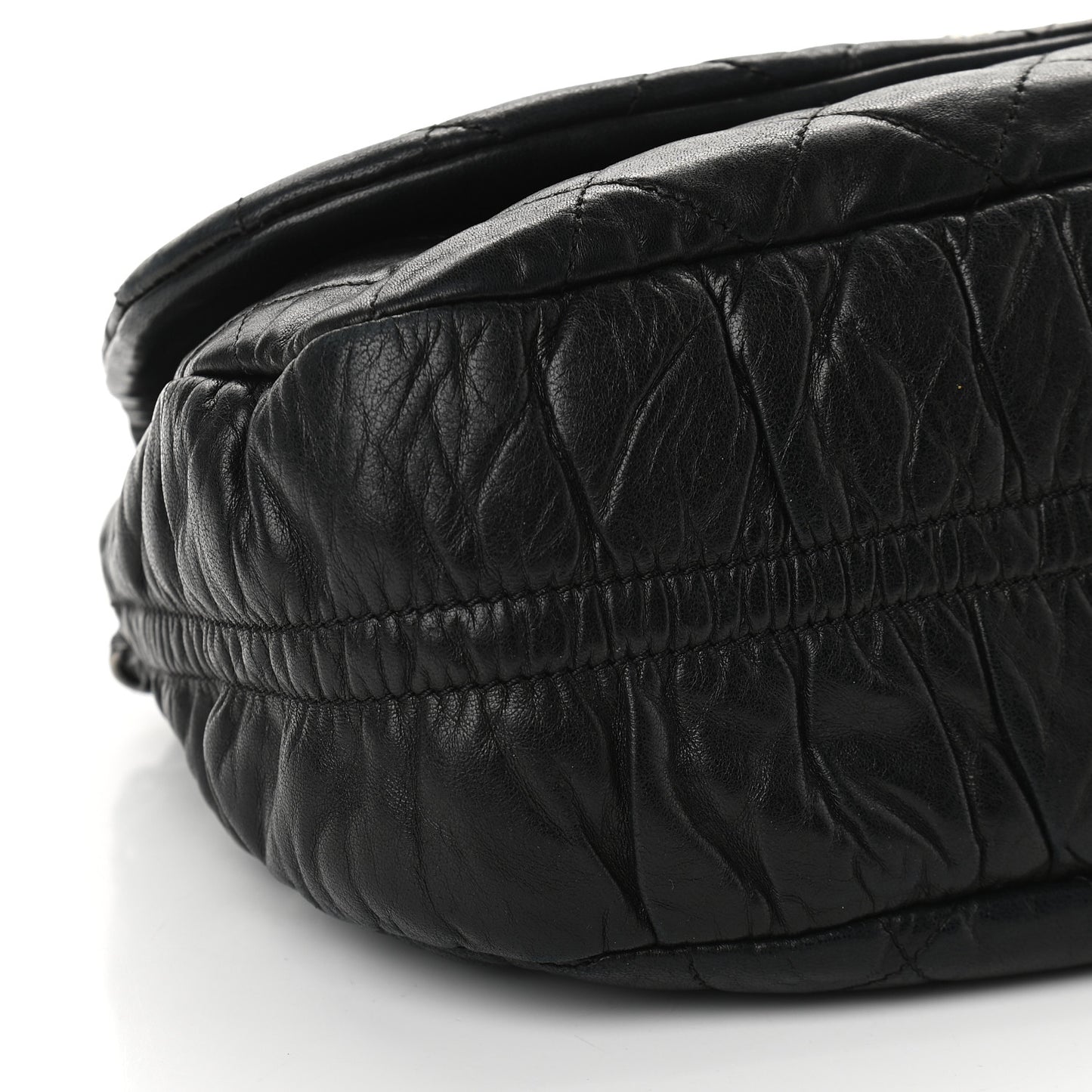 Lambskin Quilted Small Sharpei Flap Black