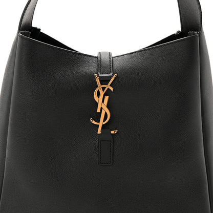 Saint Laurent Smooth Calfskin Small Le 5 A 7 Soft Hobo Black 8 of 10