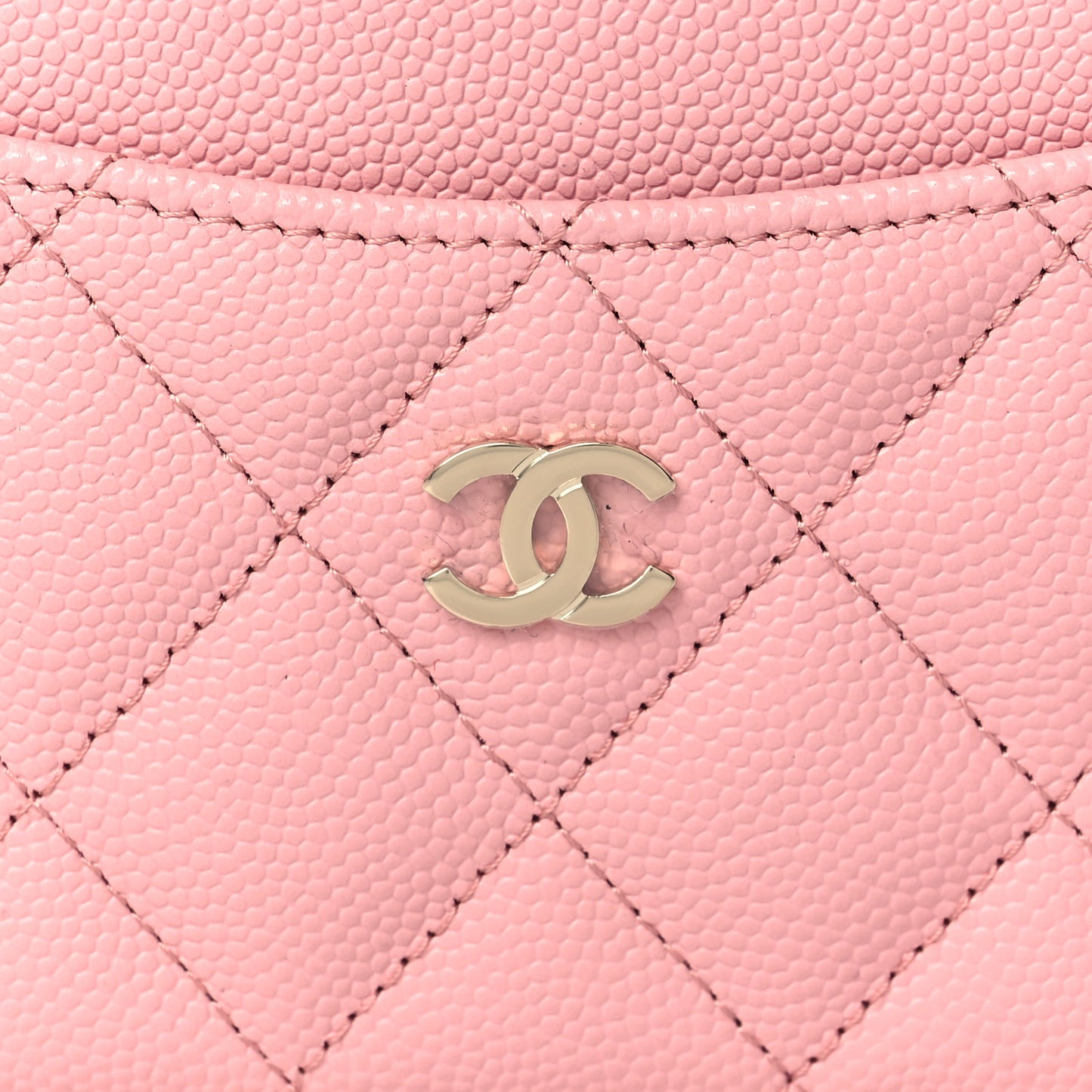 Caviar Quilted Card Holder Pink