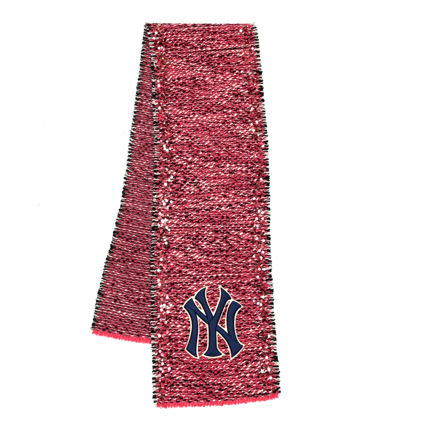 X MLB Wool Crystal NY Yankees Scarf Red