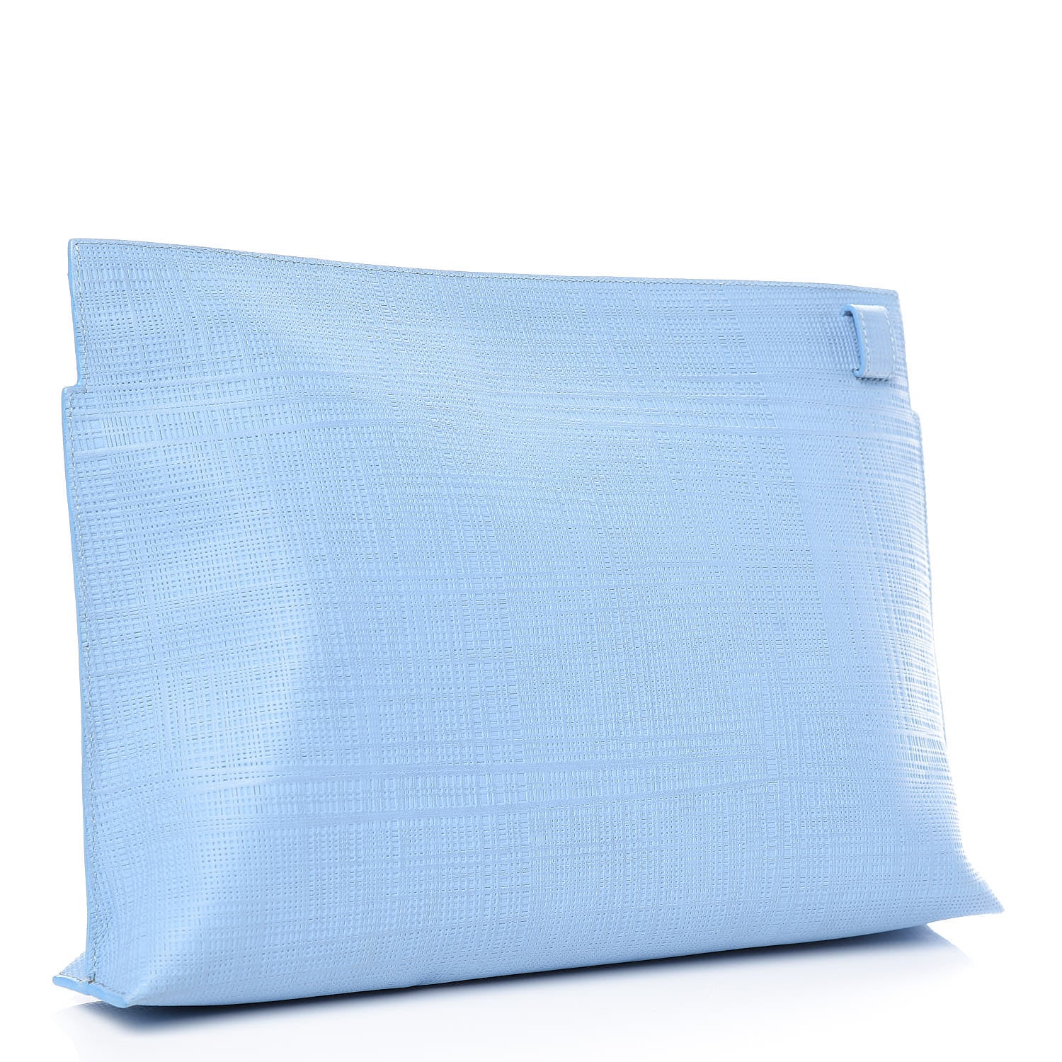 Loewe Calfskin Linen Embossed Large T Pouch Light Blue 3 of 8