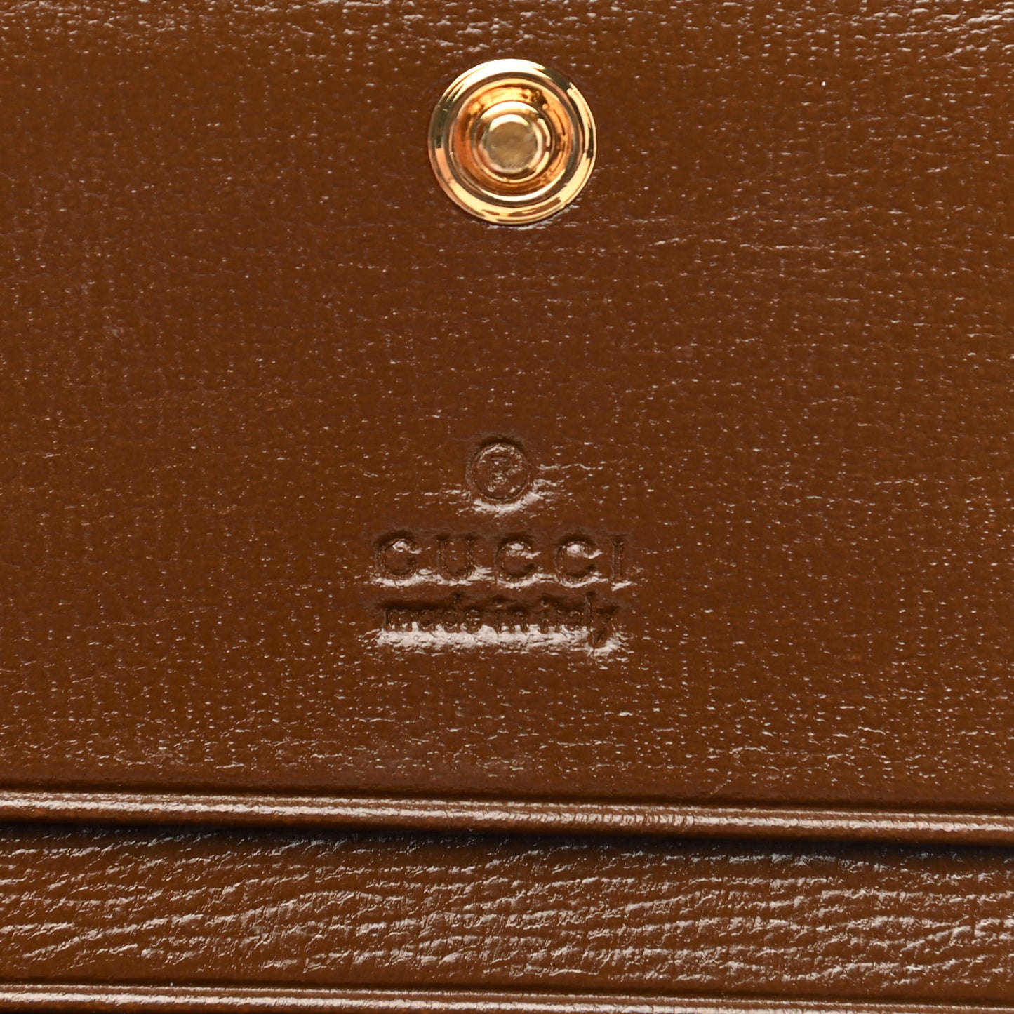 GG Supreme Monogram Horsebit 1955 Card Case Wallet Beige Ebony Brown Sugar