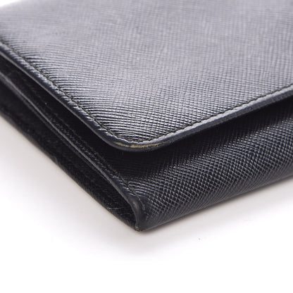 Prada Saffiano Continental Flap Wallet Black 10 of 11