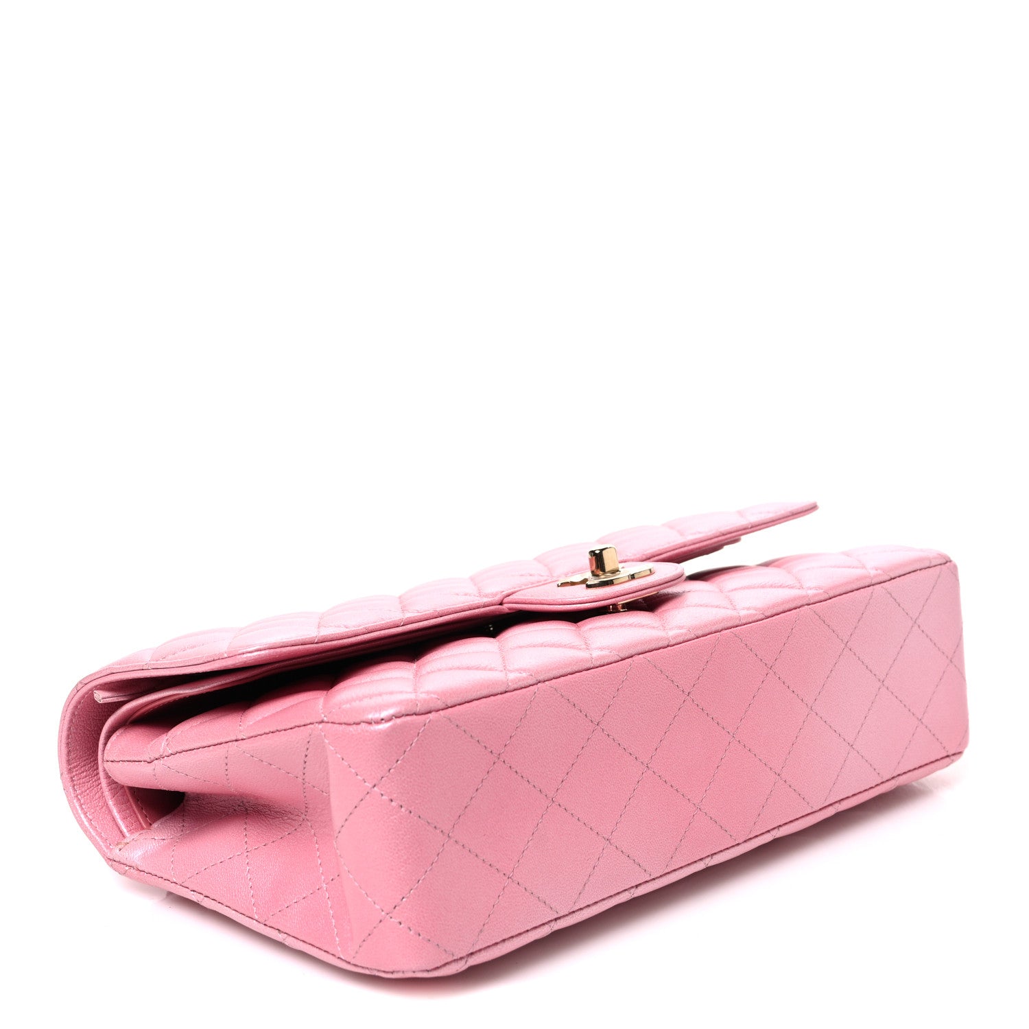 Chanel Iridescent Caviar Quilted Medium Double Flap Rose Pink 3 of 9