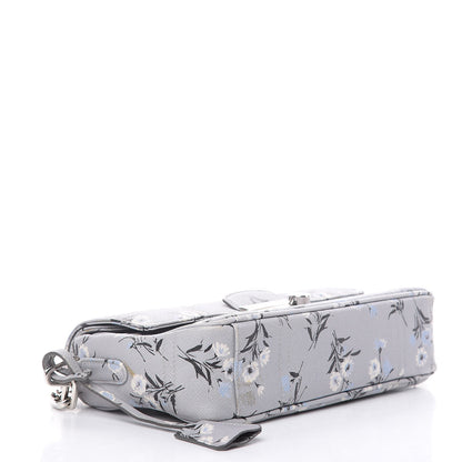 Prada Soft Saffiano Floral Print Sound Shoulder Bag Acciaio 4 of 13