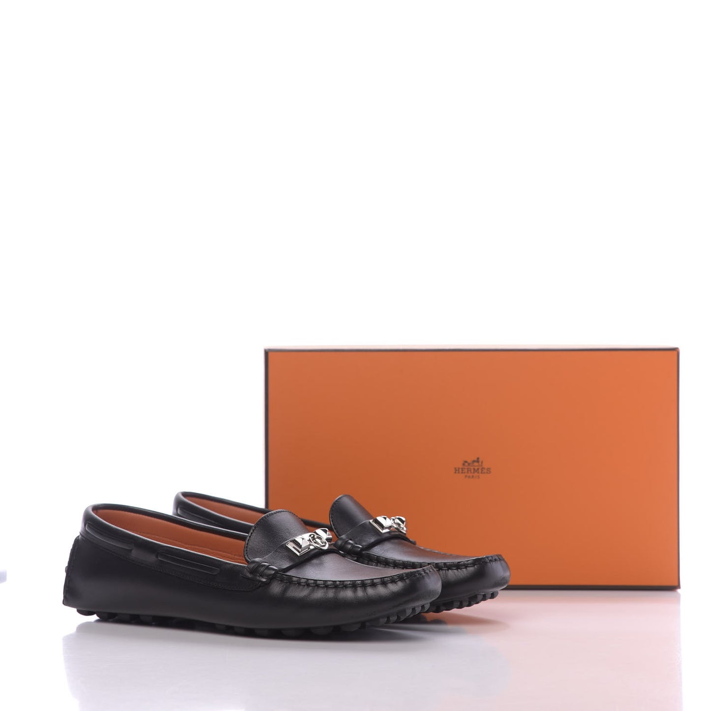 Calfskin Irving Driving Moccasin Loafers 37 Black