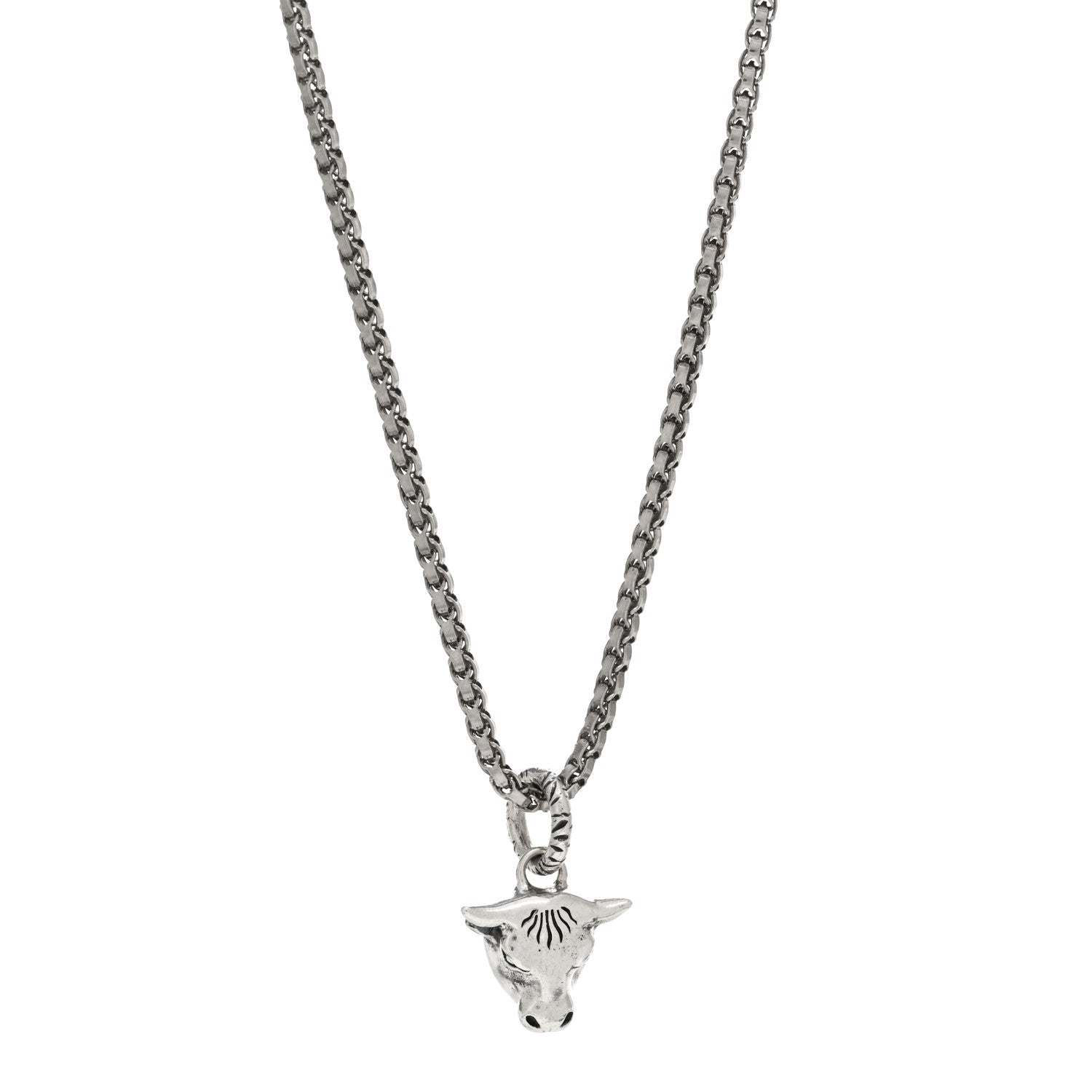 Gucci Sterling Silver Anger Forest Bull Head Necklace 1 of 4