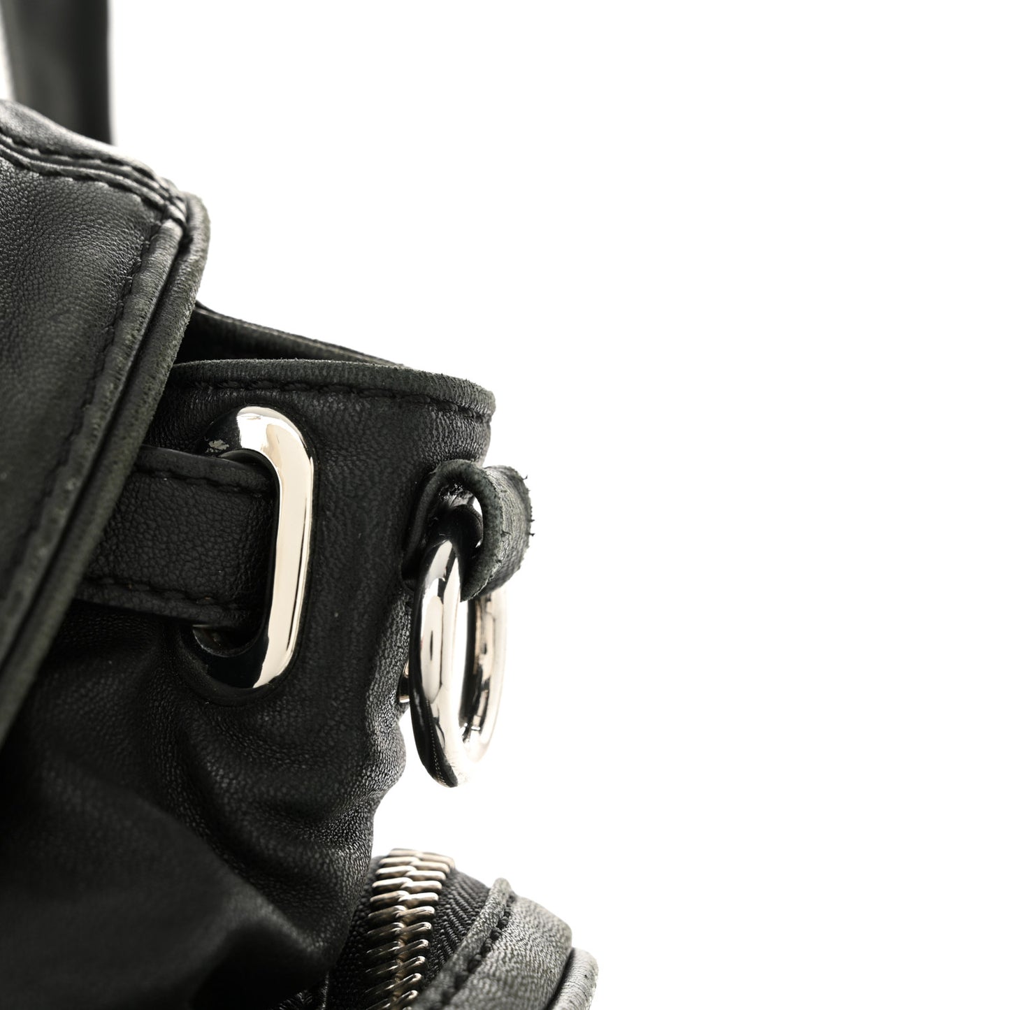 Lambskin Marti Backpack Bag Washed Black Rhodium Hardware
