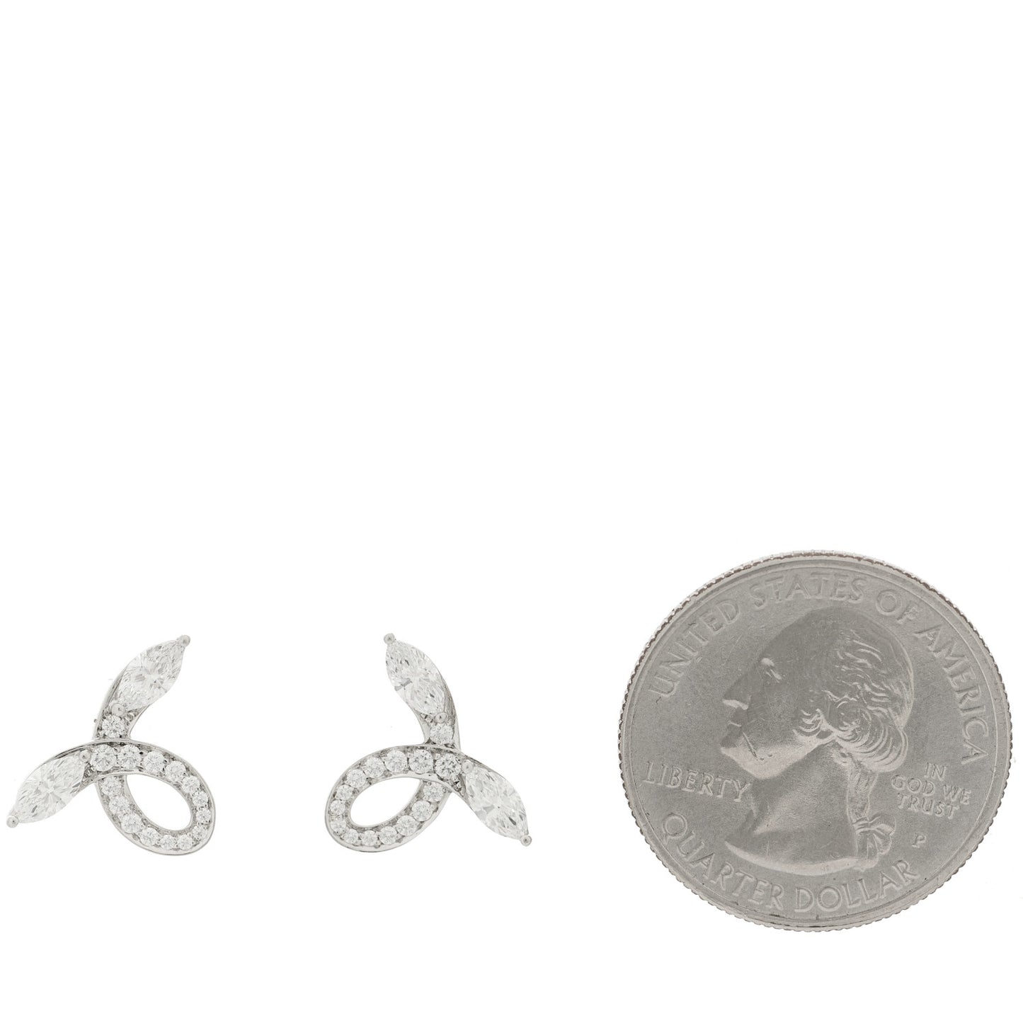 Platinum Diamond Victoria Bow Earrings