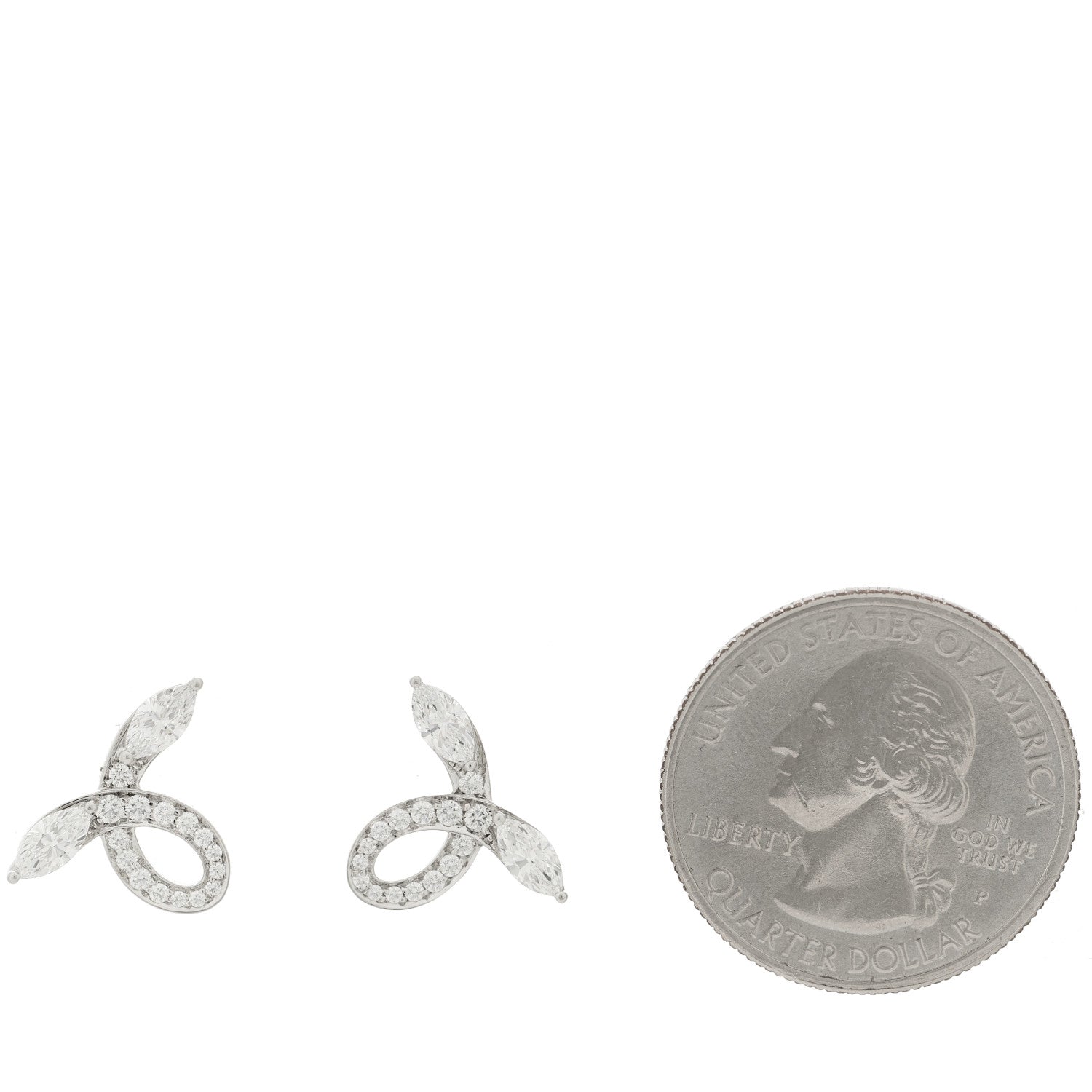 Tiffany Platinum Diamond Victoria Bow Earrings 2 of 6