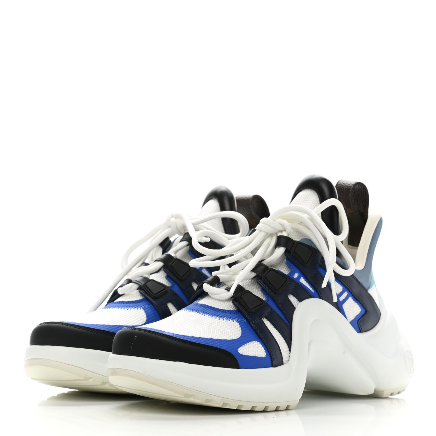 Calfskin Technical Nylon LV Archlight Sneakers 38 Blue Roi