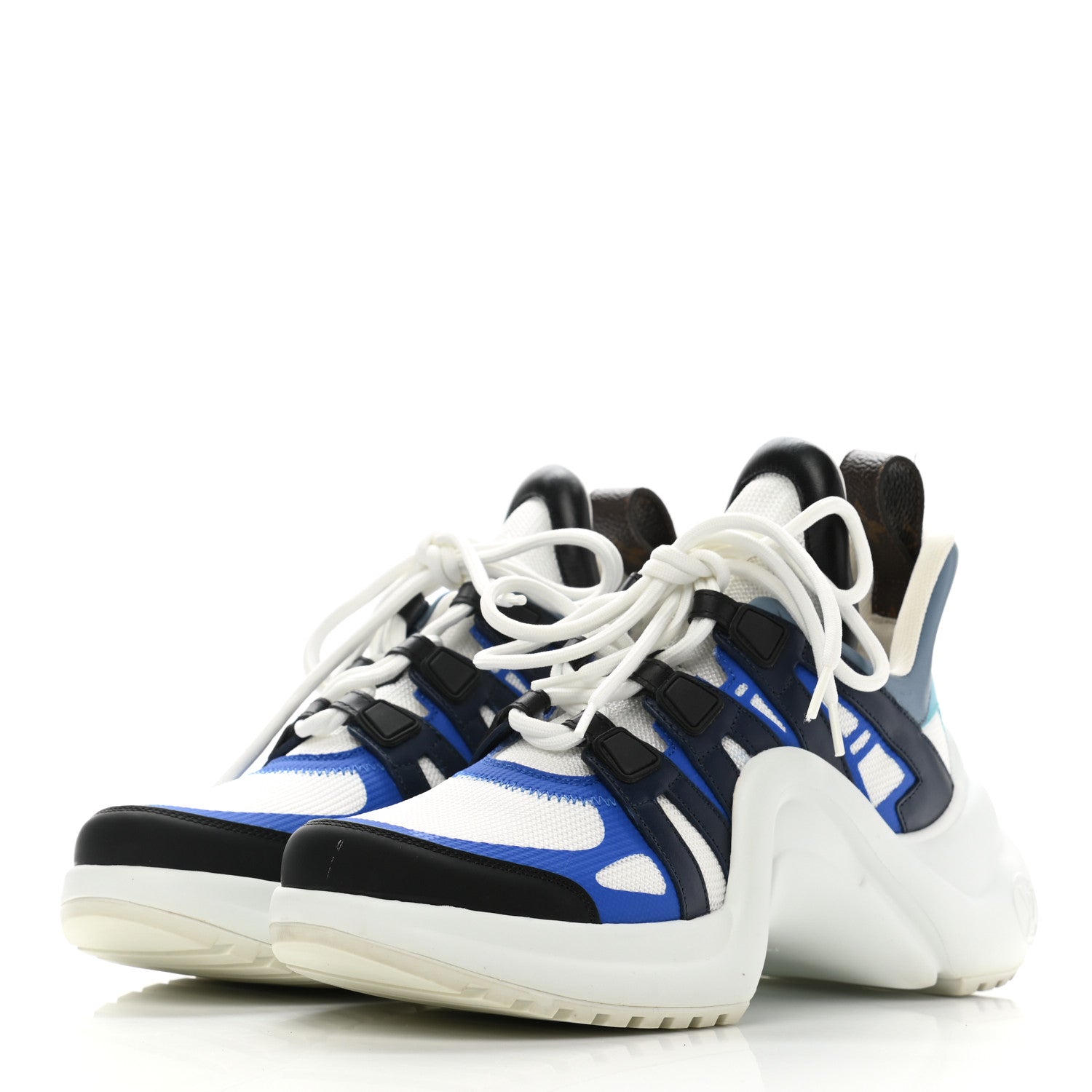 Louis Vuitton Calfskin Technical Nylon LV Archlight Sneakers 38 Blue Roi 3 of 10