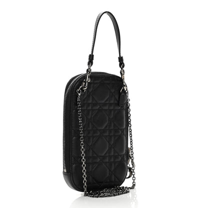 Christian Dior Lambskin Cannage Lady Dior Phone Holder Black 3 of 7