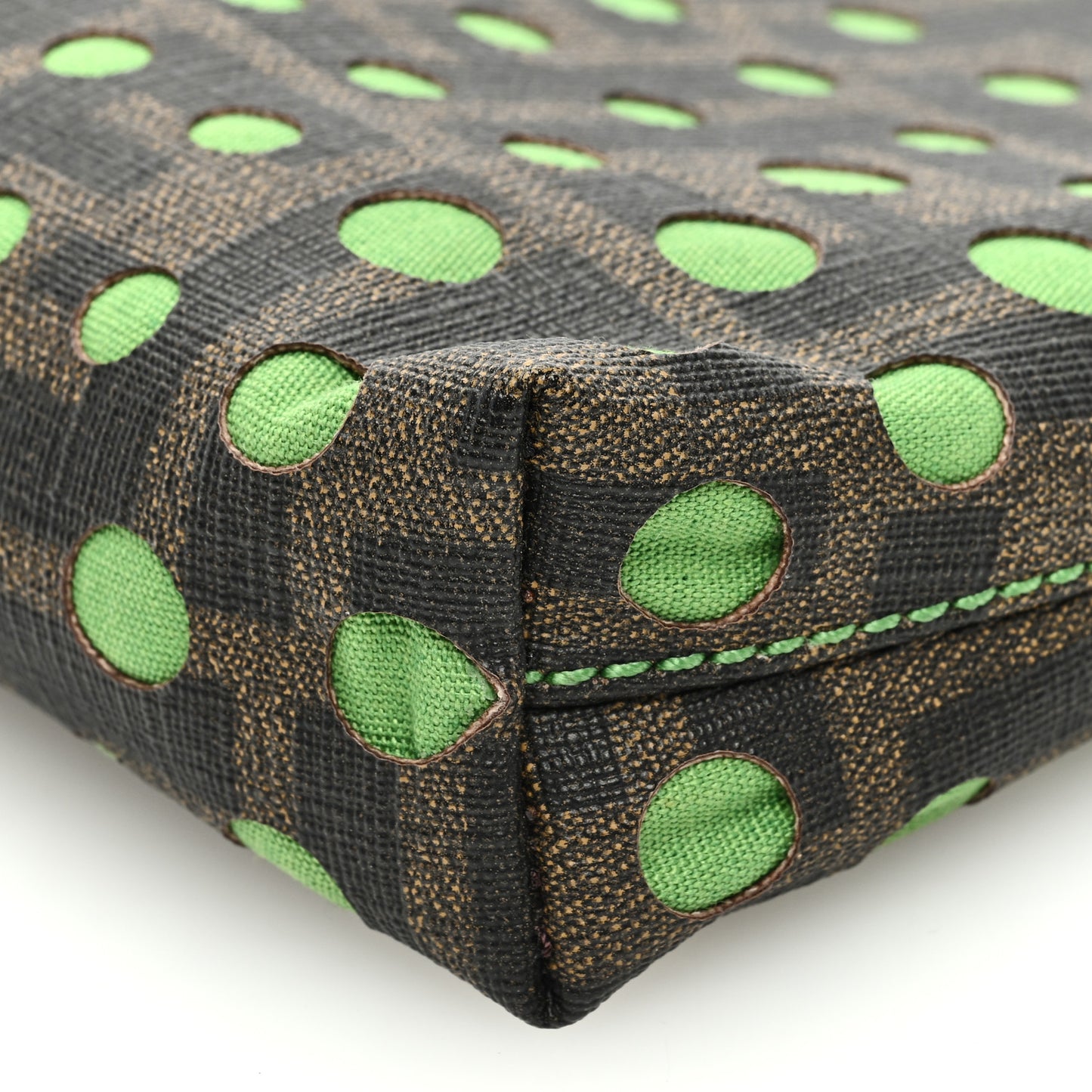 Zucca Spalmati Dots Pochette Tobacco Green