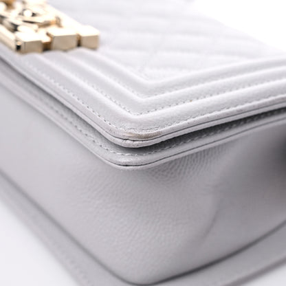 Chanel Caviar Quilted Small Boy Flap Light Grey 9 of 14