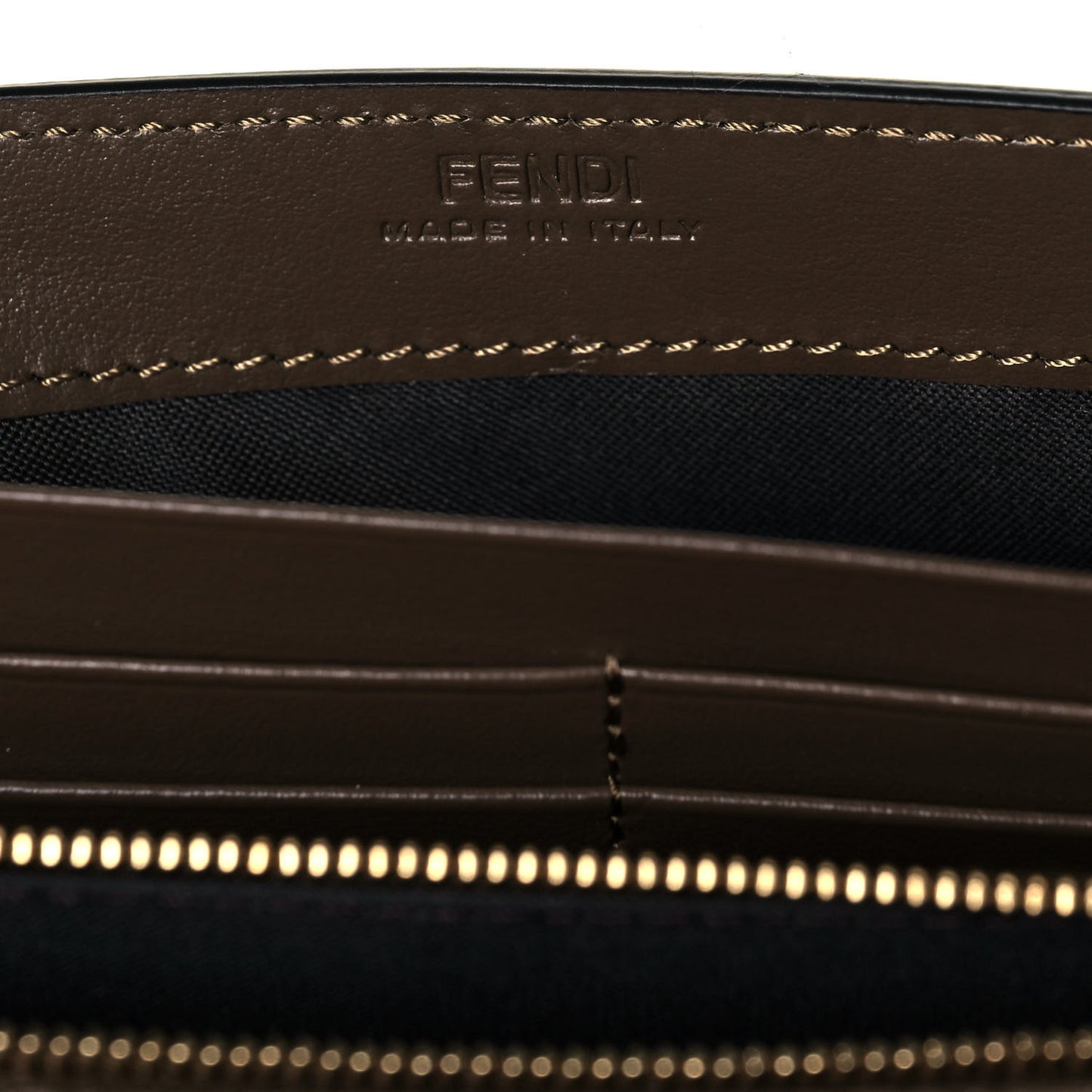 Vitello Soft F is Fendi Bi-Color FF 1974 Embossed Continental Envelope Wallet On Chain Maya Black