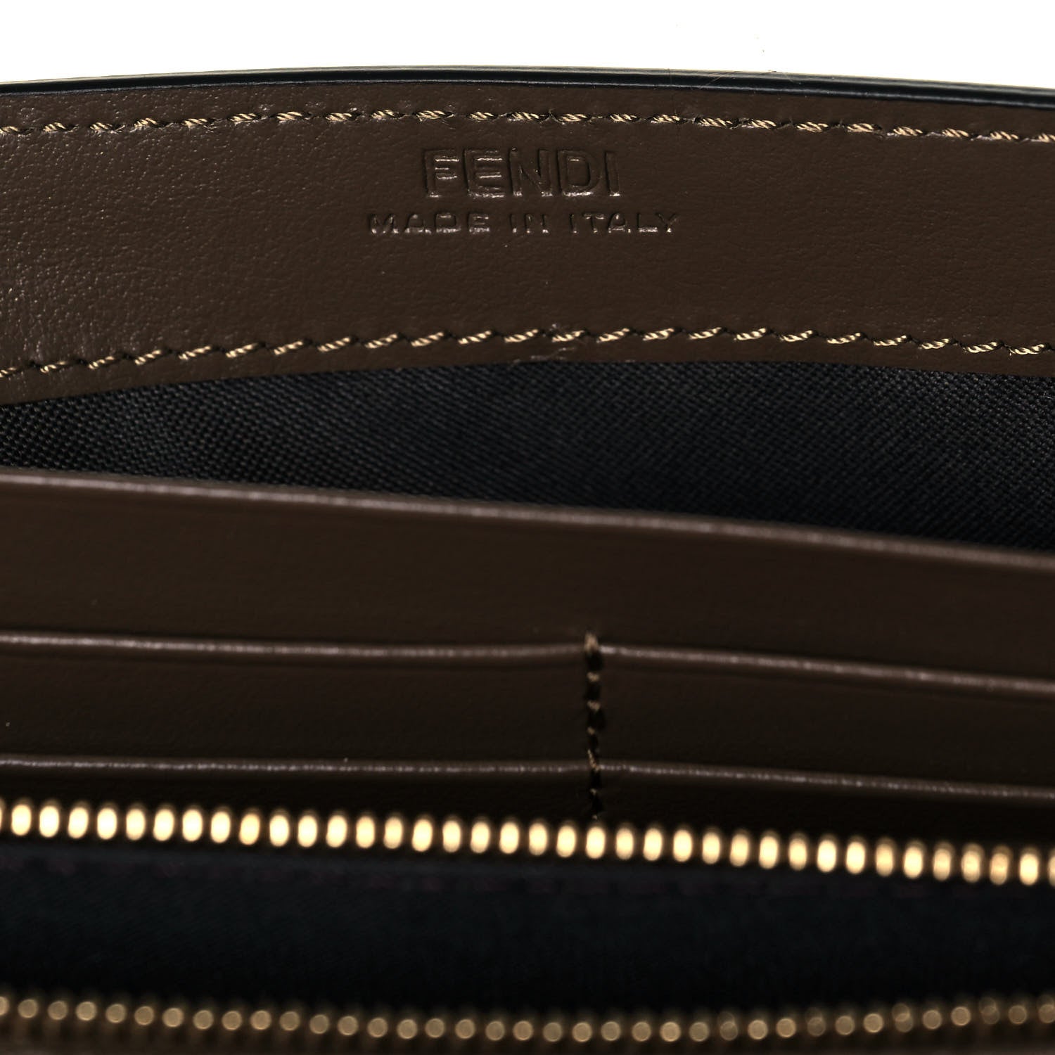 Fendi Vitello Soft F is Fendi Bi-Color FF 1974 Embossed Continental Envelope Wallet On Chain Maya Black 6 of 14