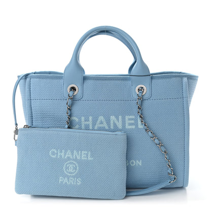 Chanel Mixed Fibers Small Deauville Tote Light Blue 1 of 11