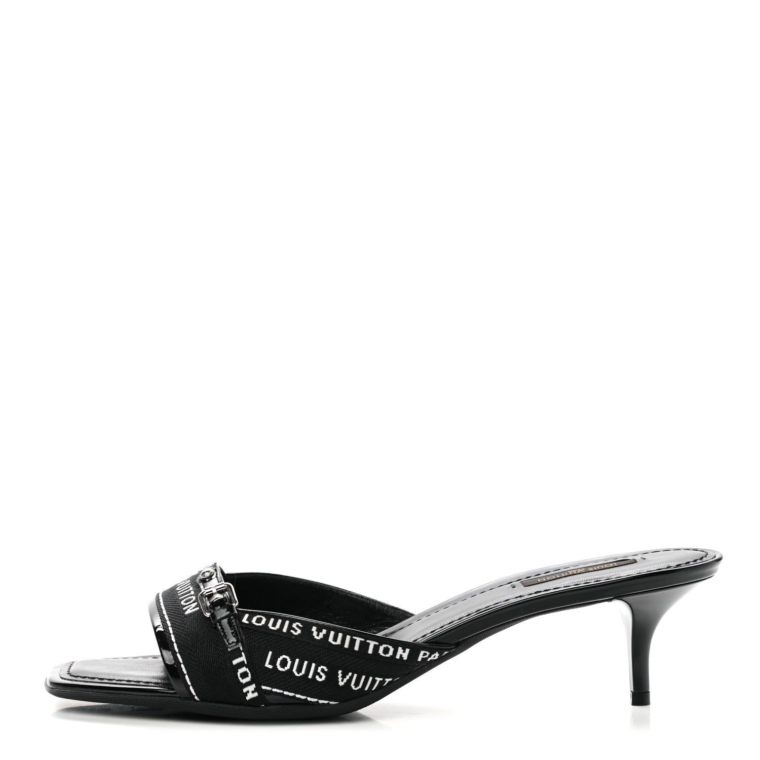 Louis Vuitton Patent Jacquard Open Toe Mule 40 Black 1 of 11