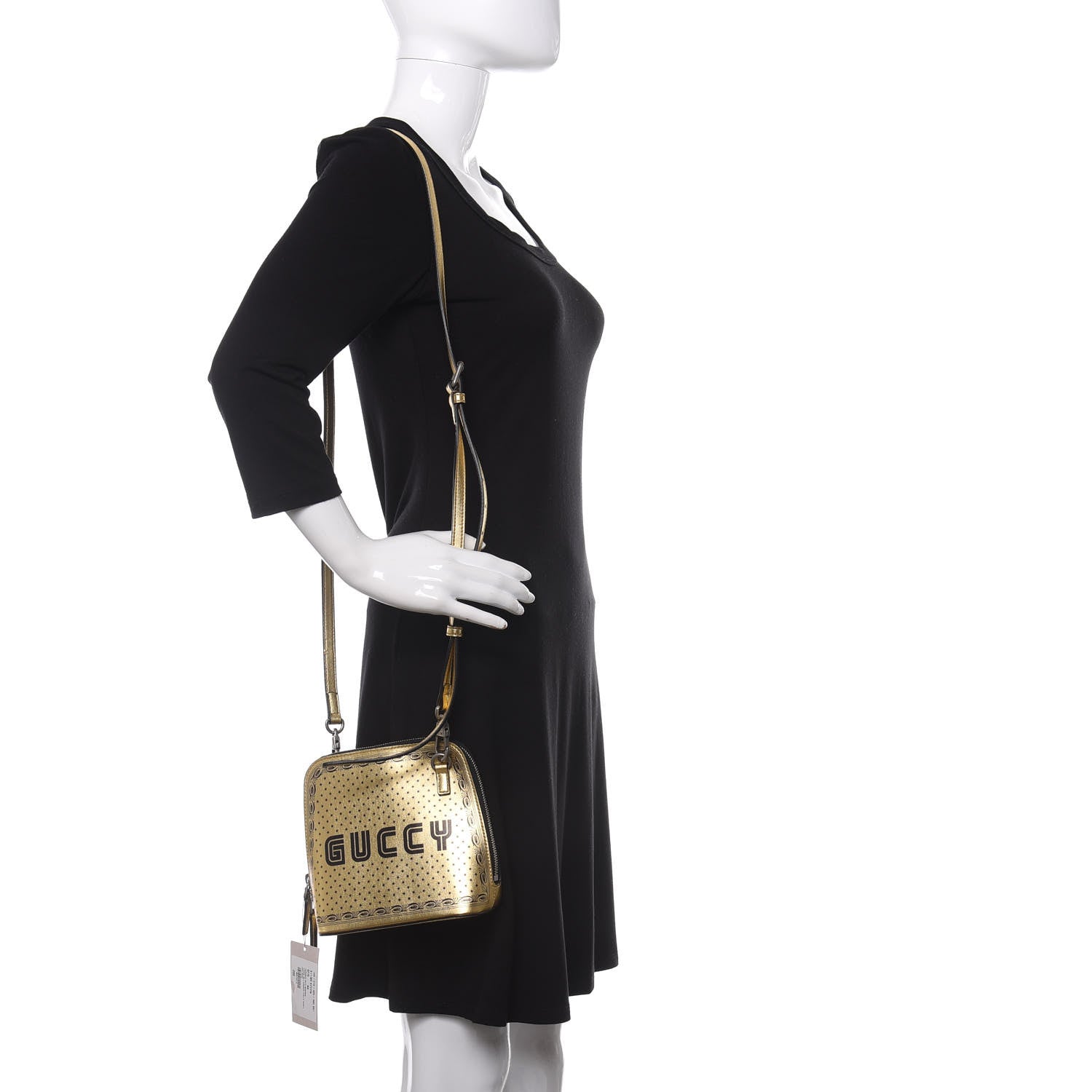 Gucci X SEGA Calfskin GUCCY Stars Mini Dome Shoulder Bag Gold 2 of 10