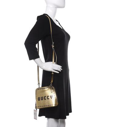 Gucci X SEGA Calfskin GUCCY Stars Mini Dome Shoulder Bag Gold 2 of 10