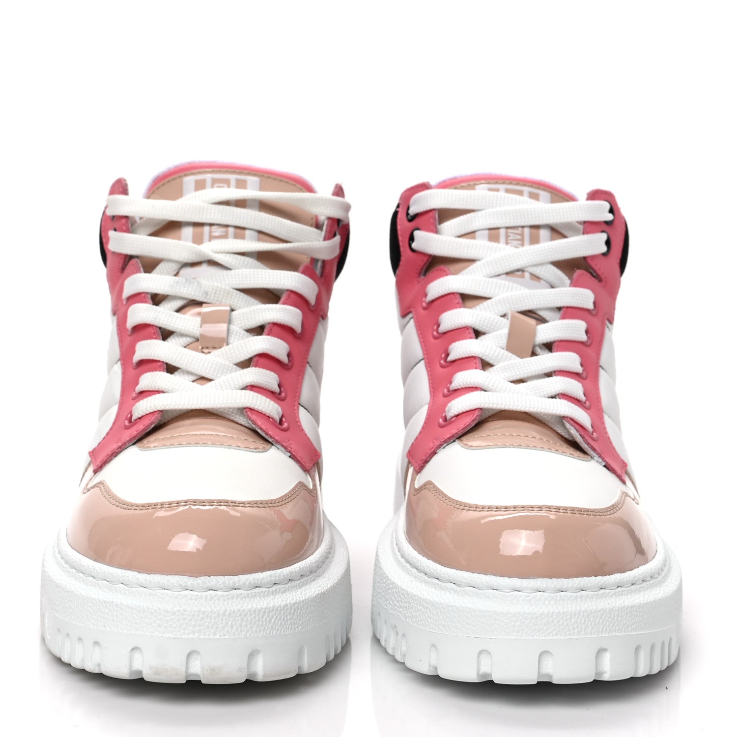 Christian Dior Nylon Calfskin Womens D-Player High Top Sneakers 36 Pink 2 of 7
