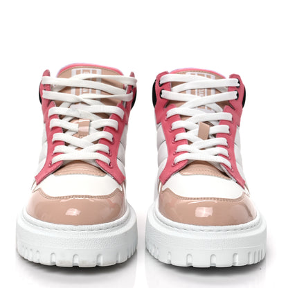 Christian Dior Nylon Calfskin Womens D-Player High Top Sneakers 36 Pink 2 of 7