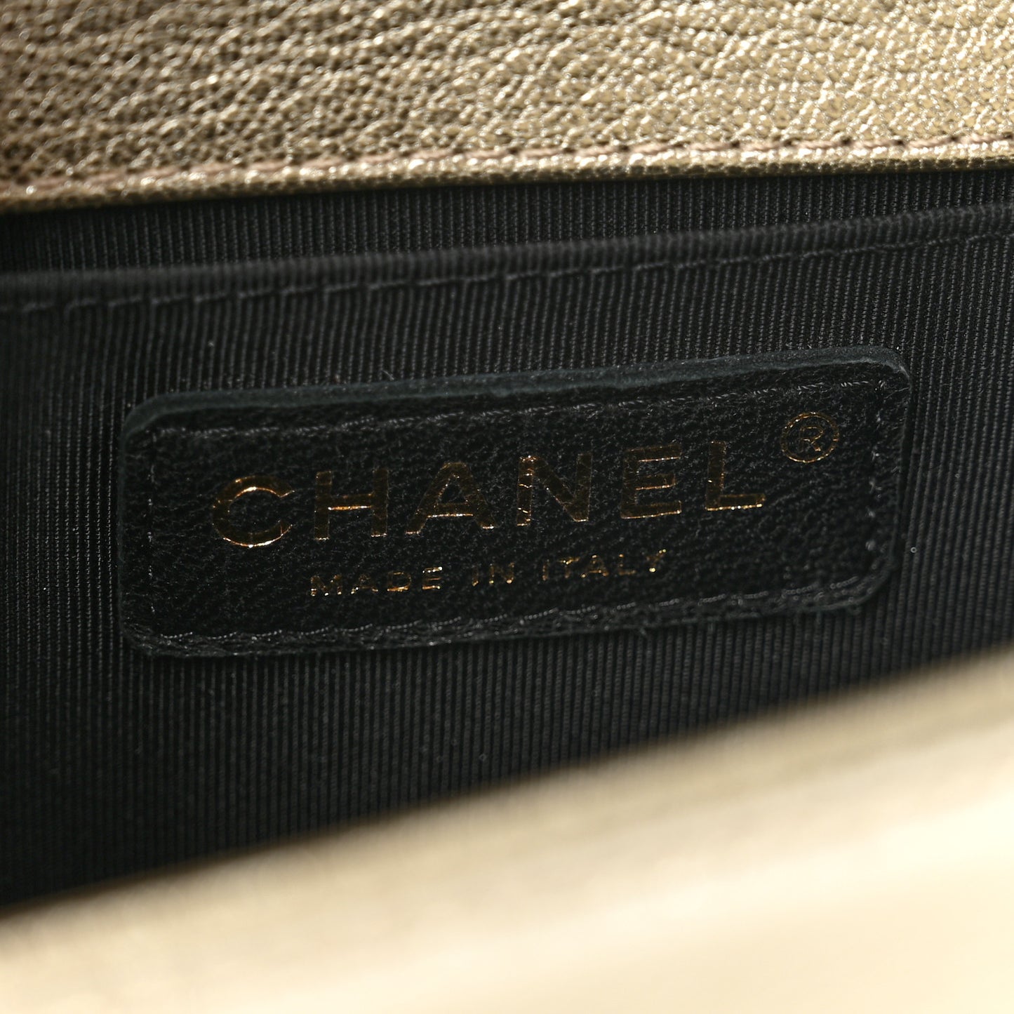 Metallic Goatskin Calfskin Small Boy Flap Gold Black