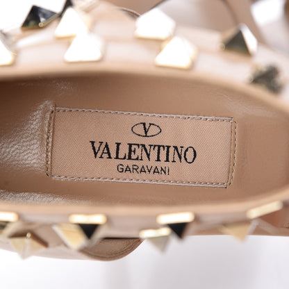 Valentino Garavani Calfskin Rockstud Ankle Strap Sandals 37 Poudre 8 of 12