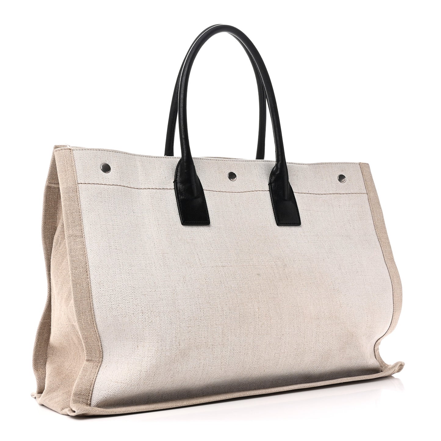 Linen Calfskin Rive Gauche Tote Greggio Natural