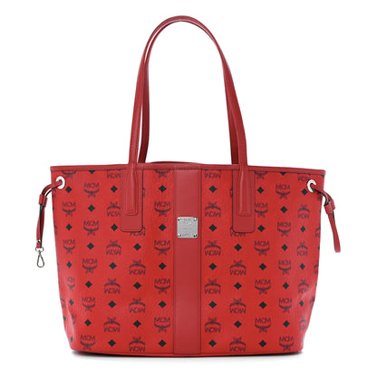 MCM Visetos Medium Liz Reversible Shopper Tote Candy Red 1 of 12