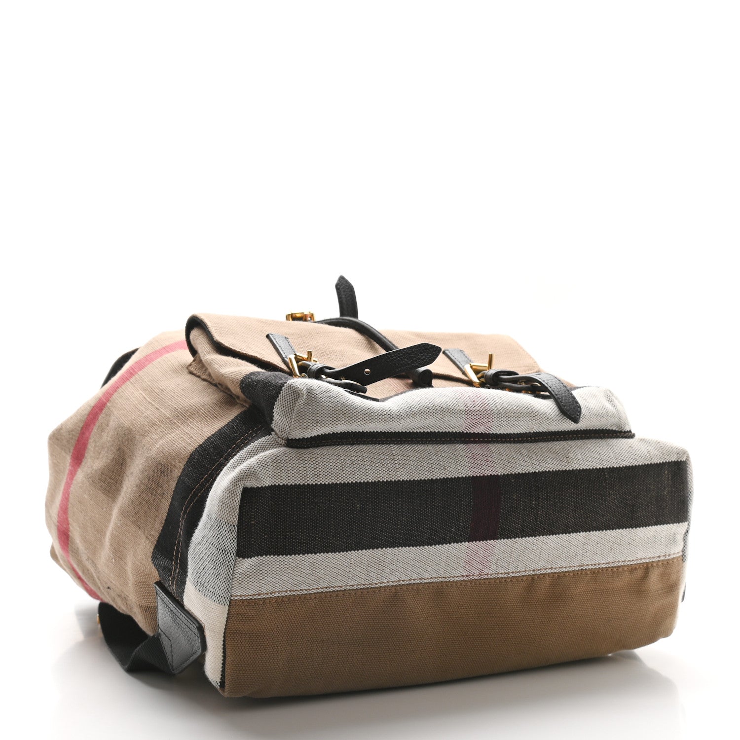 Burberry Canvas Mega Check Small Brookdale Backpack Black 4 of 10